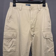 Polo Ralph Lauren New Khaki Pants Boys Size 14 Cargo Pockets Wide Leg