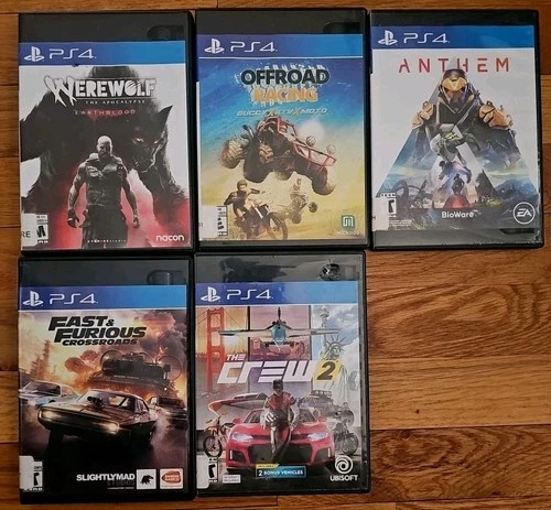 PS4 Game Lot 5 Games Racing Action Bundle Tested Working Ex Library