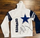 DALLAS COWBOYS PULLOVER HOODIE SIZE XL White & Blue — photo 2