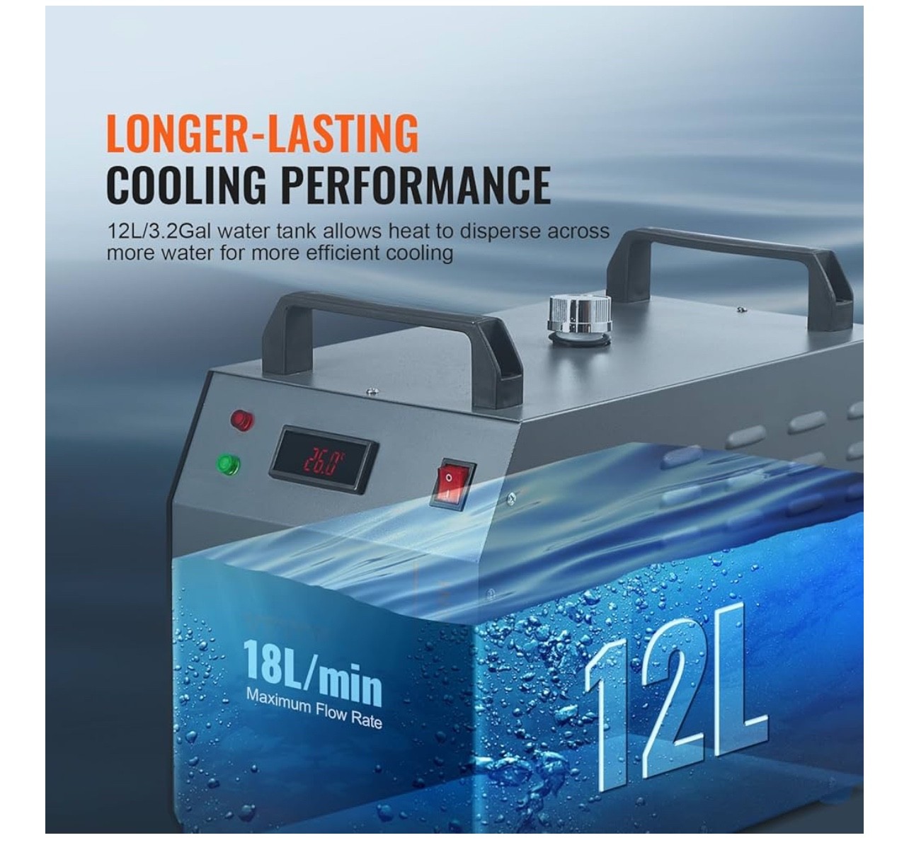 Industrial Water Chiller, CW-3000(PRO), 150W Air-Cooled Industrial Water Cooler