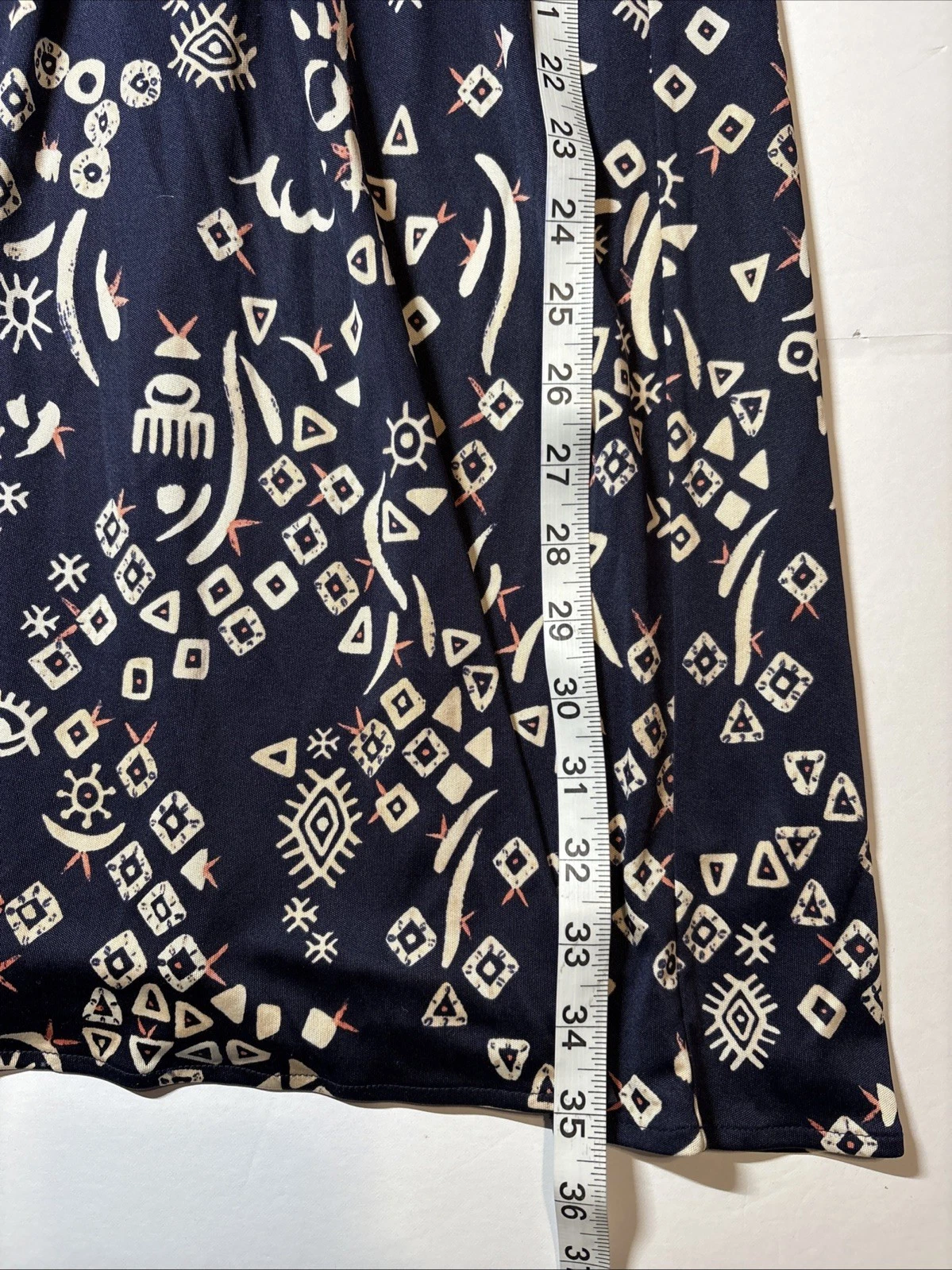 Abito tubino Tory Burch 100% seta blu navy multi stampa taglia S