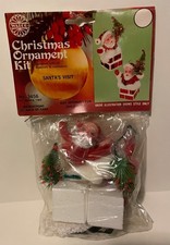 Walco SEALED Holiday Santa Visit Chimney Sequin Bead Christmas Ornament Kit NOS