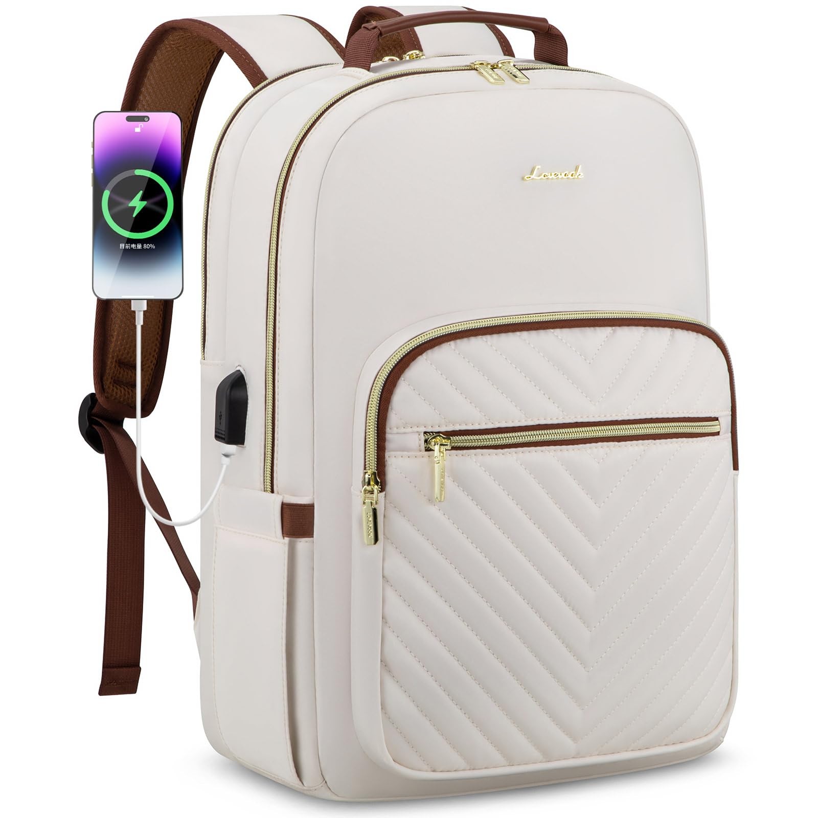 Stylish 15.6 Inch Laptop Backpack for Women - Cute Travel Purse & Professional Work Bag