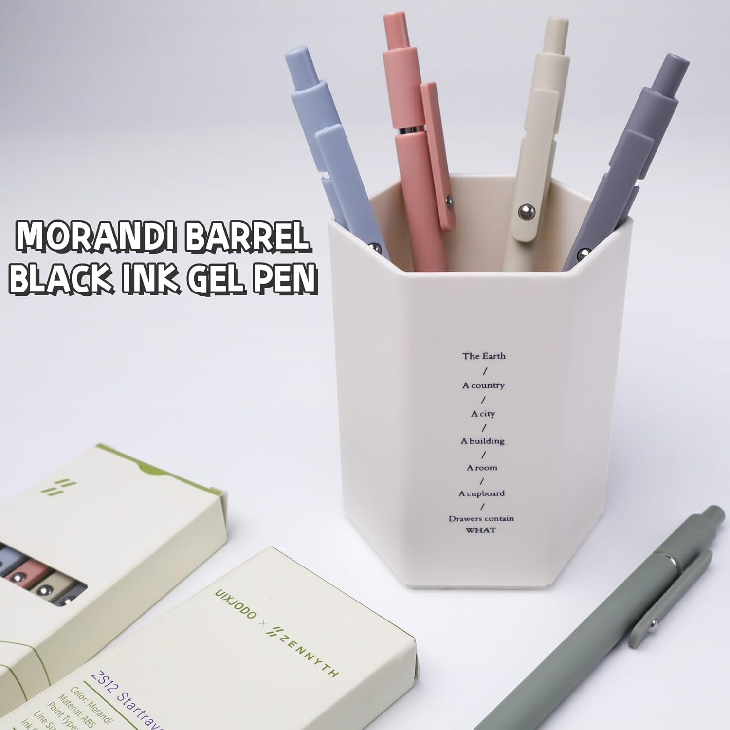 Gel Pens, 5 Pcs 0.5Mm Black Ink Pens Fine Point Smooth Writing Pens, High-End Se