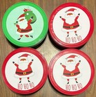 Set Of 4 African American Santa Plastic Christmas Candy Cookies Containers Bowls