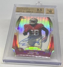 2014 Topps Chrome CARLOS HYDE ROOKIE RC Die-Cut Autograph /15  BGS 9.5/10 POP 3