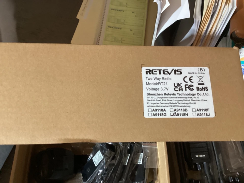 New Retevis Two Way Walkie Talkie Radio Case of 5 Model RT21 3.7v - Image 2 of 2