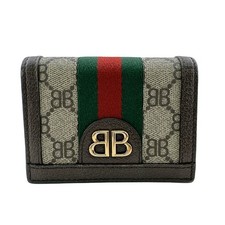 GUCCI 680385 Balenciaga Collaboration Compact Wallet Sherry PVC The Hacker P...