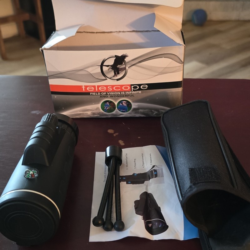 10x60 Coated Monocular Telescope, 60mm Aperture w/ Carrying Case