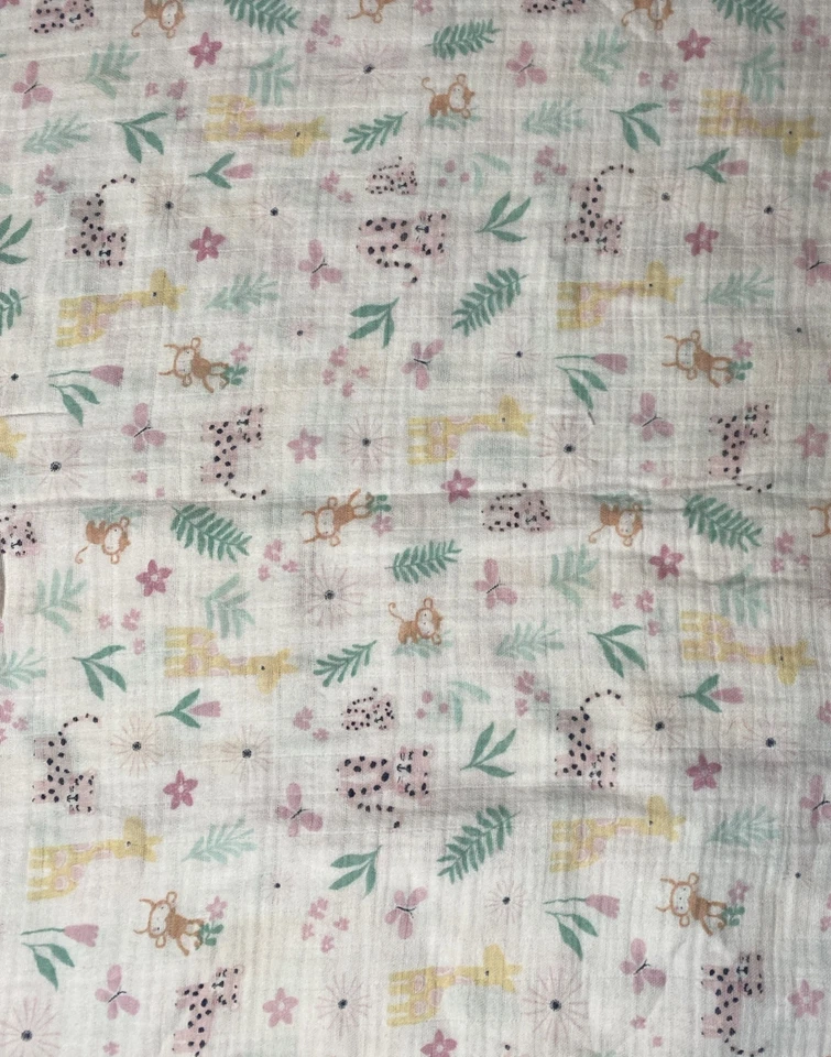 Manta bebé envoltura muselina selva a elección de los padres mono jirafa gato Foto 3 de 3