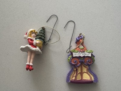 Vintage How The Grinch Stole Christmas Whoville Post Office Ornament + Cindy Lou