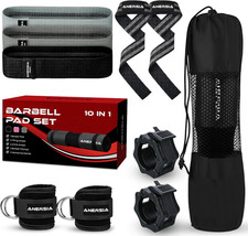 11-Piece Barbell Pad Set   Squat Pad Cushion for Hip Thrusts, Weightlifting Stra