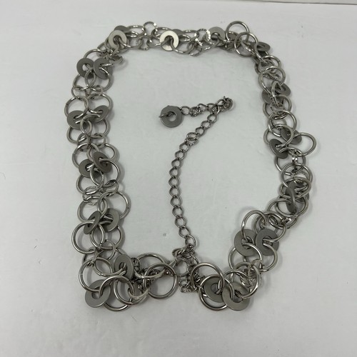 Women's Chain Belt Silver Tone Adjustable Ring Metal Link for Casual Dress 43" - Picture 5 of 11