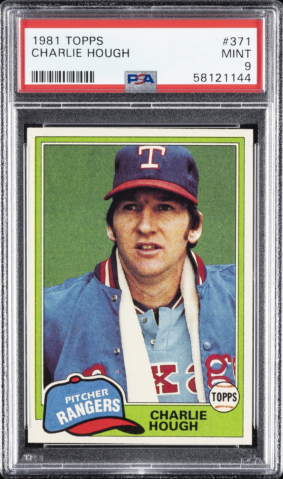 1981 TOPPS #371 CHARLIE HOUGH PSA 9