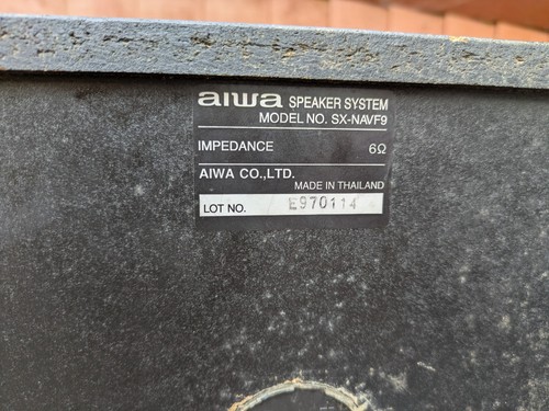 AIWA Speakers Twin Duct 3 way bass reflex system SX-NAVF9 - Picture 7 of 7