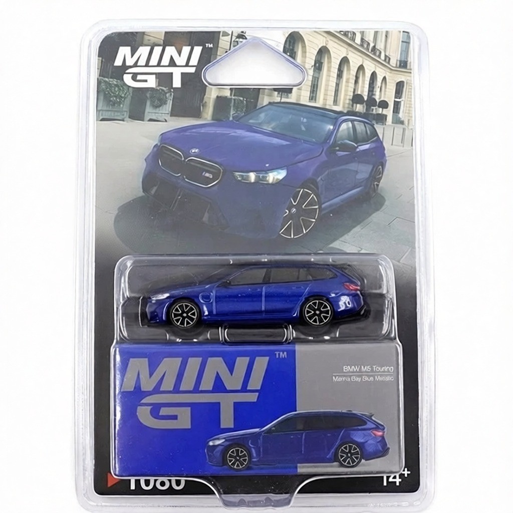 Mini GT 1:64 BMW M5 Touring (G99) Marina Bay Blue Metallic Model
