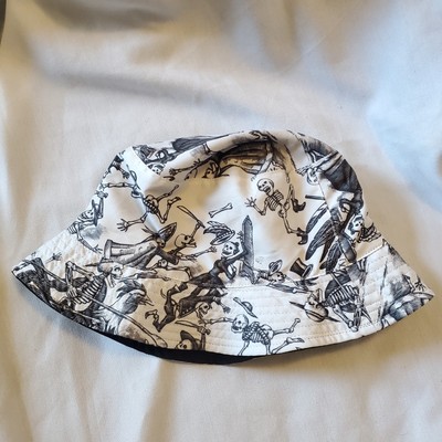 Espolon Tequila Reversible Black & White Bucket Hat Skeleton AOP Graphic OSFM