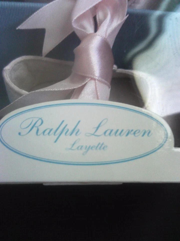 Ralph Lauren розовый атласный Briley балет туфли девочек от 0 до недели Baby размер 0 - Изображение 2 из 4