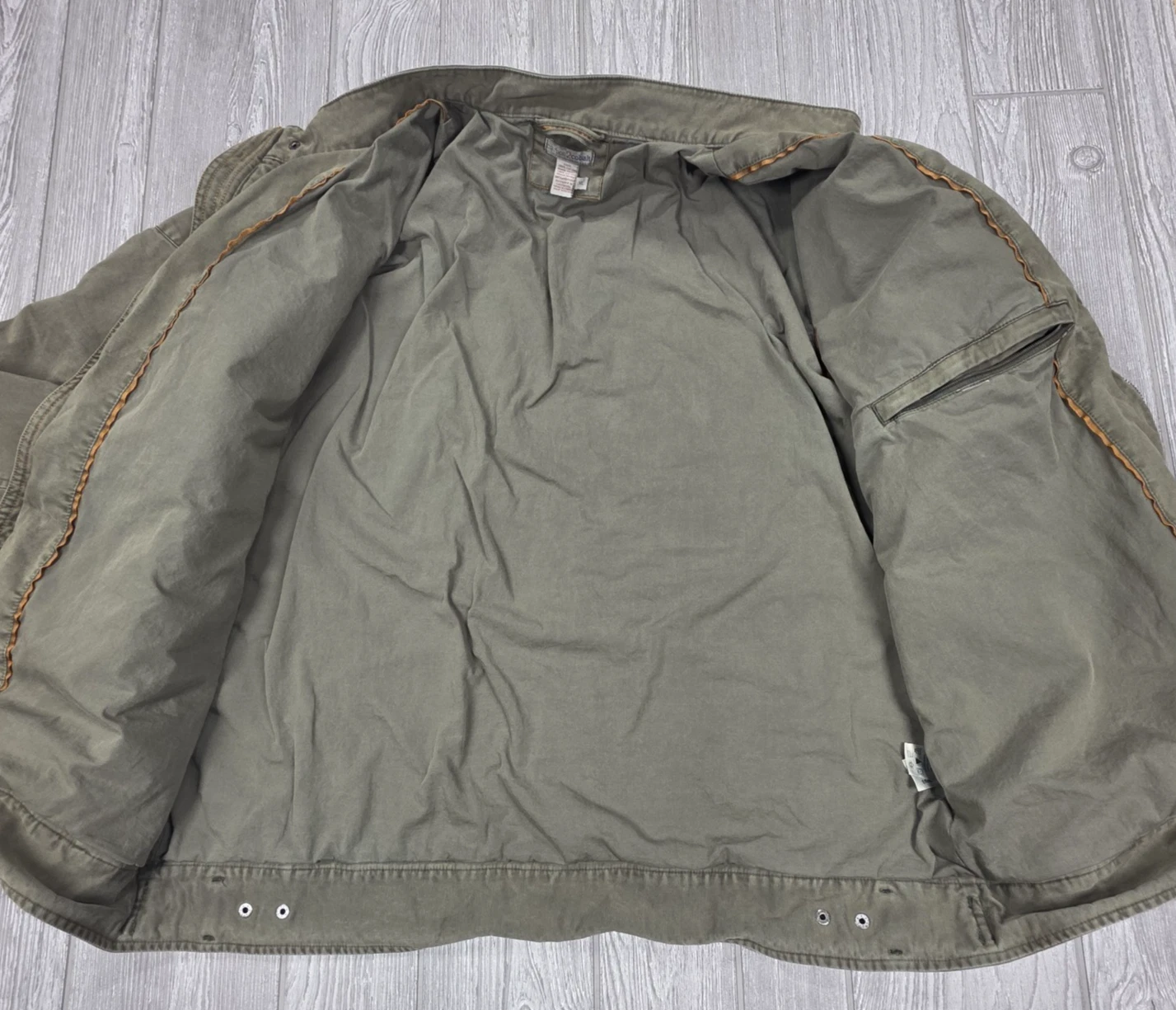 Carbon 2 Cobalt Mens XL Olive Green Canvas Cotton Field Jacket Military Utility - product detail image 12