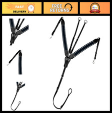 3-Point English Breastplate with Running Martingale - Navy Elastic Leather Horse