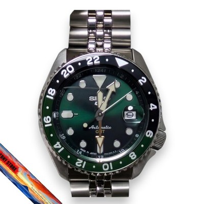 Seiko 5 Sports SKX GMT 4R3400A0 Black Green Herrenuhr
