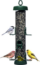 Tube 200 Wild Bird Feeder, Metal, 6 Seed Ports, 3.4 Lb Capacity, Extra-Wide Perc