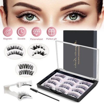 MARKENLOS Magnetische Wimpern 3D Magnetic Eyelashes Set mit Professional Eyeliner Magnet