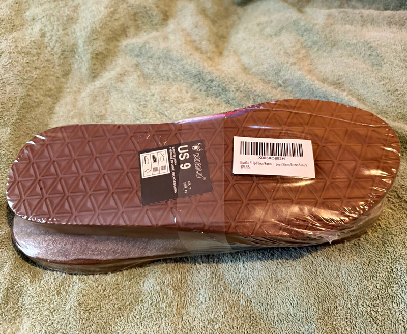 KuaiLu Women’s Flip Flops Brown Size 9 Comfort Arch Support Sandals New