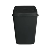 60L Black Plastic Swing Bin Flip Top Home Kitchen Rubbish Waste Dustbin