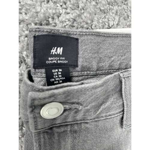 H&M Men’s Baggy Fit Denim Shorts Knee Length Size 36 Gray Color New With Tags - Picture 2 of 11