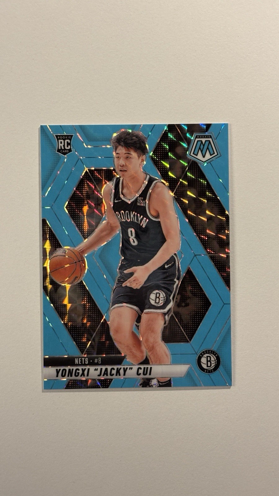 2024-25 Panini Mosaic Fluorescent Blue /75 - Rookies Yongxi "Jacky" Cui #212 RC
