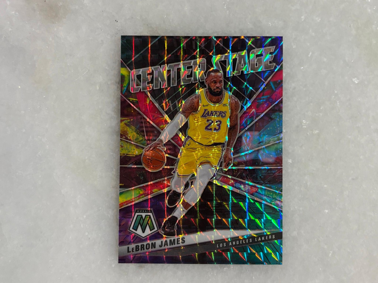 Lebron James 2020-21 Mosaic Center Stage Mosaics Prizm Los Angeles Lakers C48