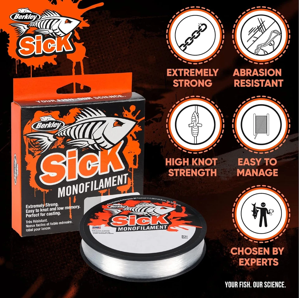 Sick - Lenza Da Pesca in Nylon, Monofilamento a Forte Tensione, Bassa Elasticità - Immagine 3 di 4