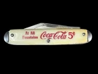 Vintage Coca-Cola 5 Cent At All Fountains Pocket Knife 2 Blade USA Tang Stamp.