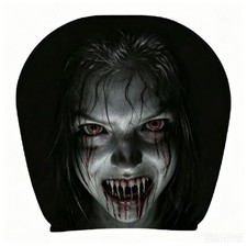 Car Headrest Cover 2 Pack Scary Face Pattern Seat Protector Halloween Decor