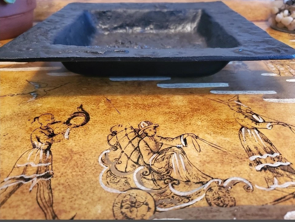 Bandeja/queimador de incenso vintage de ferro fundido Dragon Ash 9 polegadas - Imagem 2 de 4