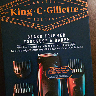 King C Gillette Beard Trimmer Cordless Rechargeable 3 Combs 1-21mm Black