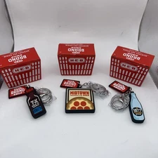 New H-E-B Brand Shop Key Chain 1877 Mineral Water/  Midtown Pizza/ Sweet Tea