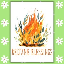 Beltane Blessings Card | Pagan Seasonal Greeting | Turning of