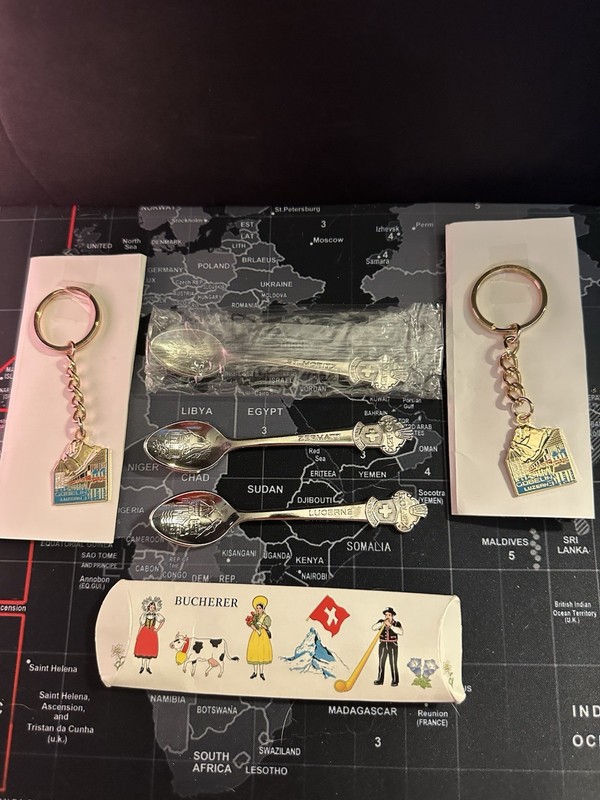Rolex Bucherer Lucerne Zermatt St Moritz Switzerland Spoon Lot 3 + keychains