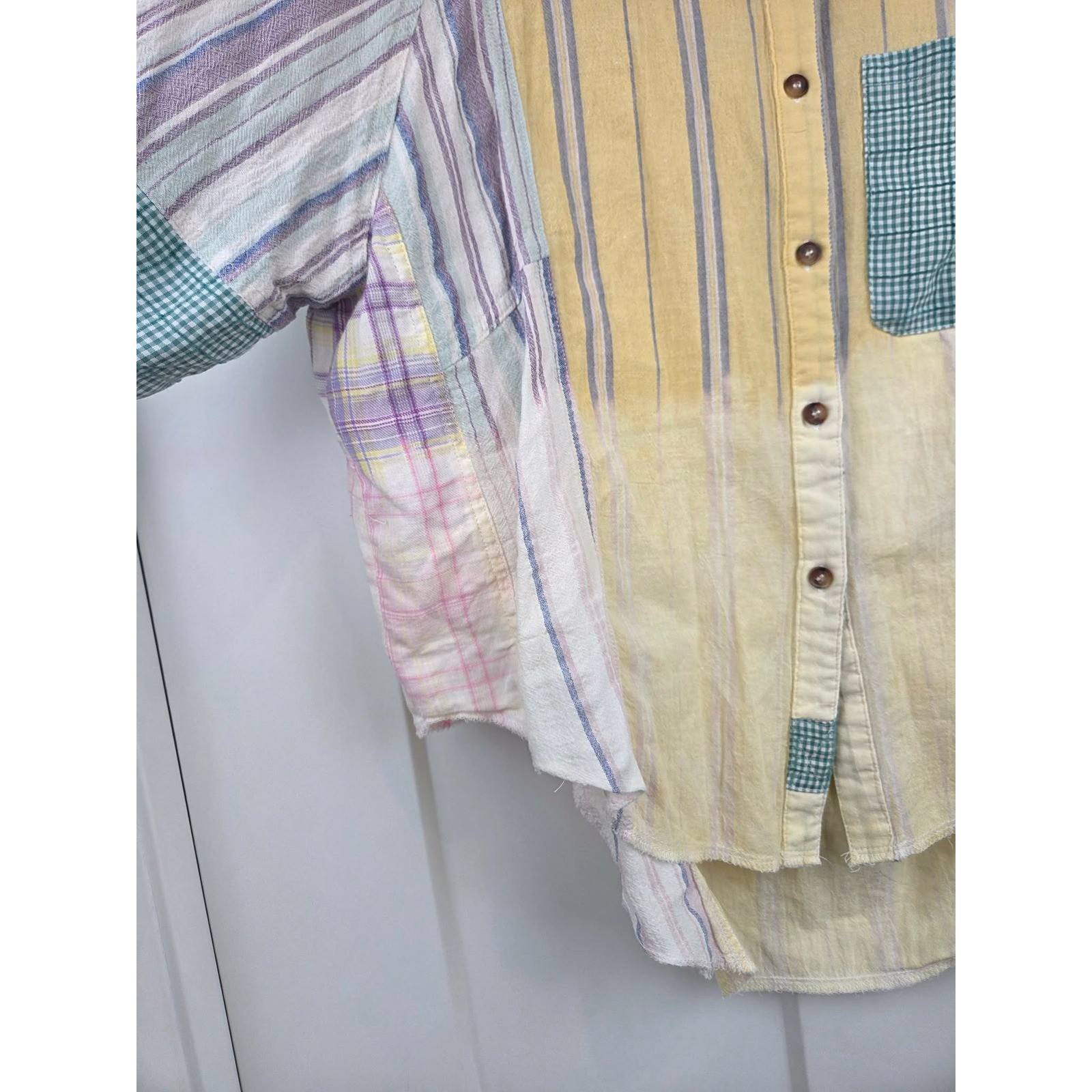 Oli & Hali Patchwork Striped Button Down Shirt Wo… - image 3