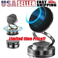 360° Vacuum Magnetic Phone Holder - Suction Cup Car Mount with Foldable Stand