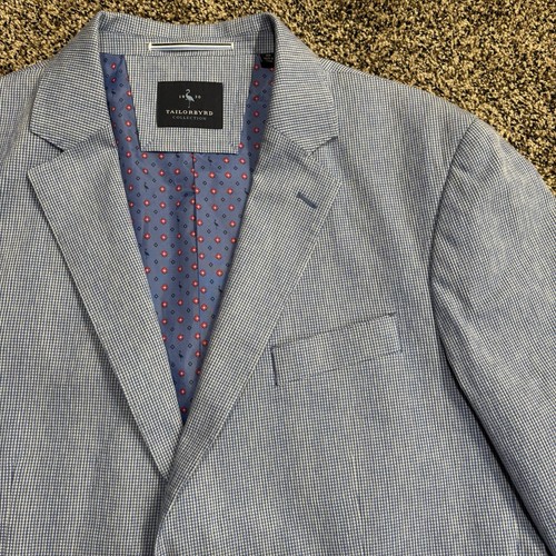 Tailorbyrd Collection Blazer Jacket Sport Coat Men's 46R Stretch Light Blue - Picture 3 of 16