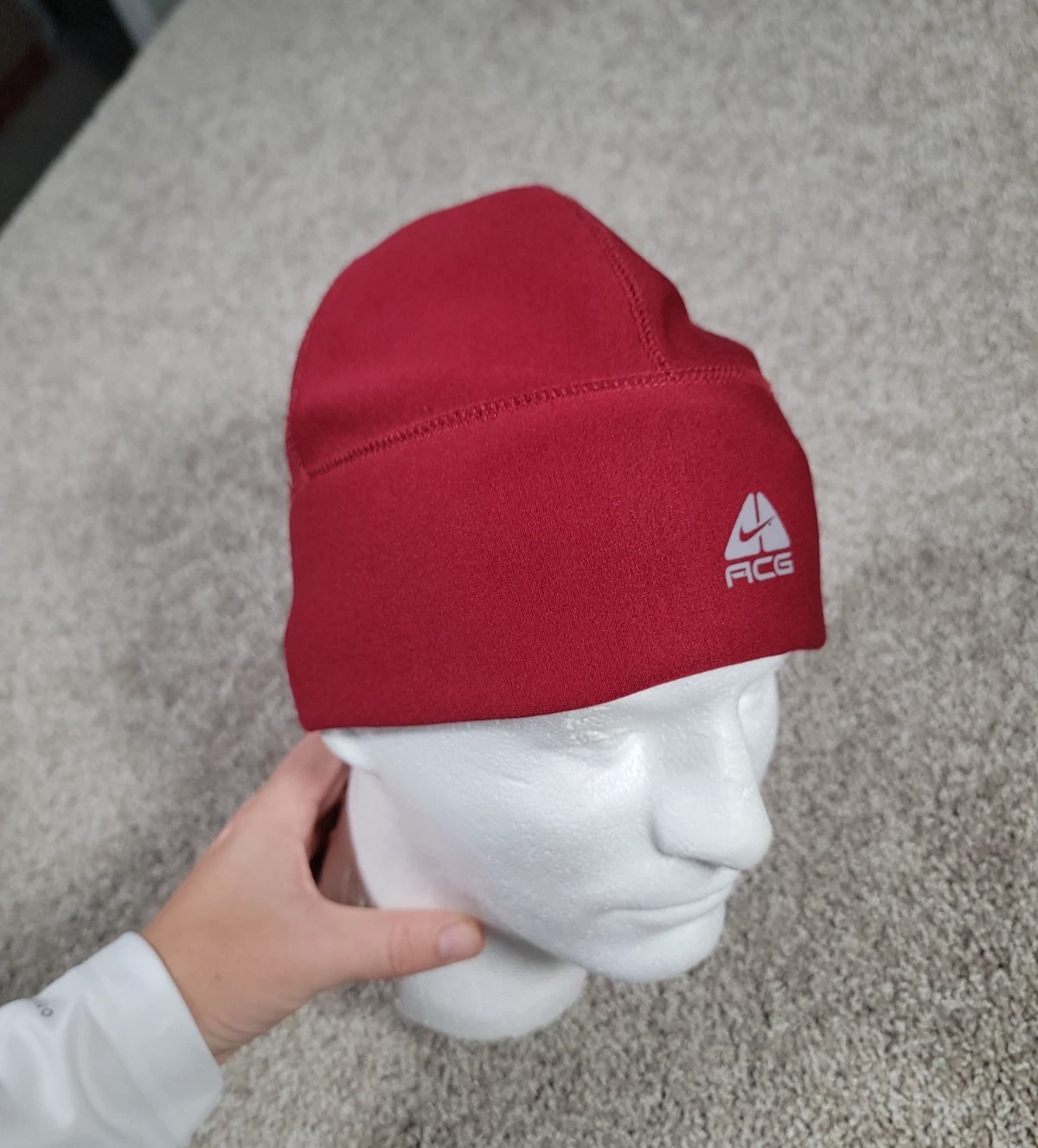 Nike ACG Softshell Beanie Unisex Fleece Hat Ski Outdoor Windproof Red Cap OSFA