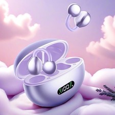 Wireless Bluetooth Earphones Q71 Clip On Earbuds LED Display Music Headset