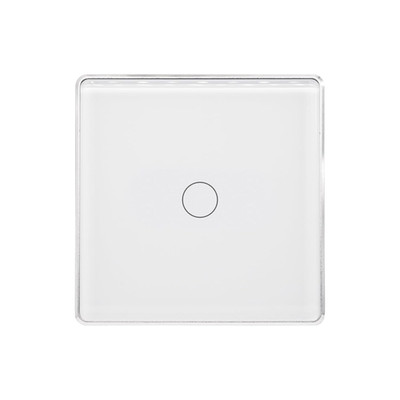 Single Live Wire Light Switch 2 Way,2.5D Tempered Glass Panel Aluminum Frame,Tou
