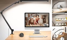 LED Desk Lamp with Clamp, Architect Desk Lamp with Remote, Flexible Dual Light