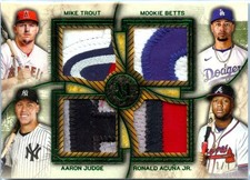 TROUT JUDGE BETTS ACUNA JR 2025 MUSEUM COLLECTION GREEN QUAD GAME USED PATCH 1/1