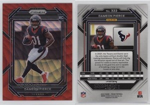 2022 Panini Prizm Rookies Red Wave Prizm /149 Dameon Pierce #322 Rookie RC
