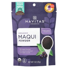 Navitas Organics Organic Maqui Powder Tart Berry 3 oz 85 g B Corp, BPA-Free,